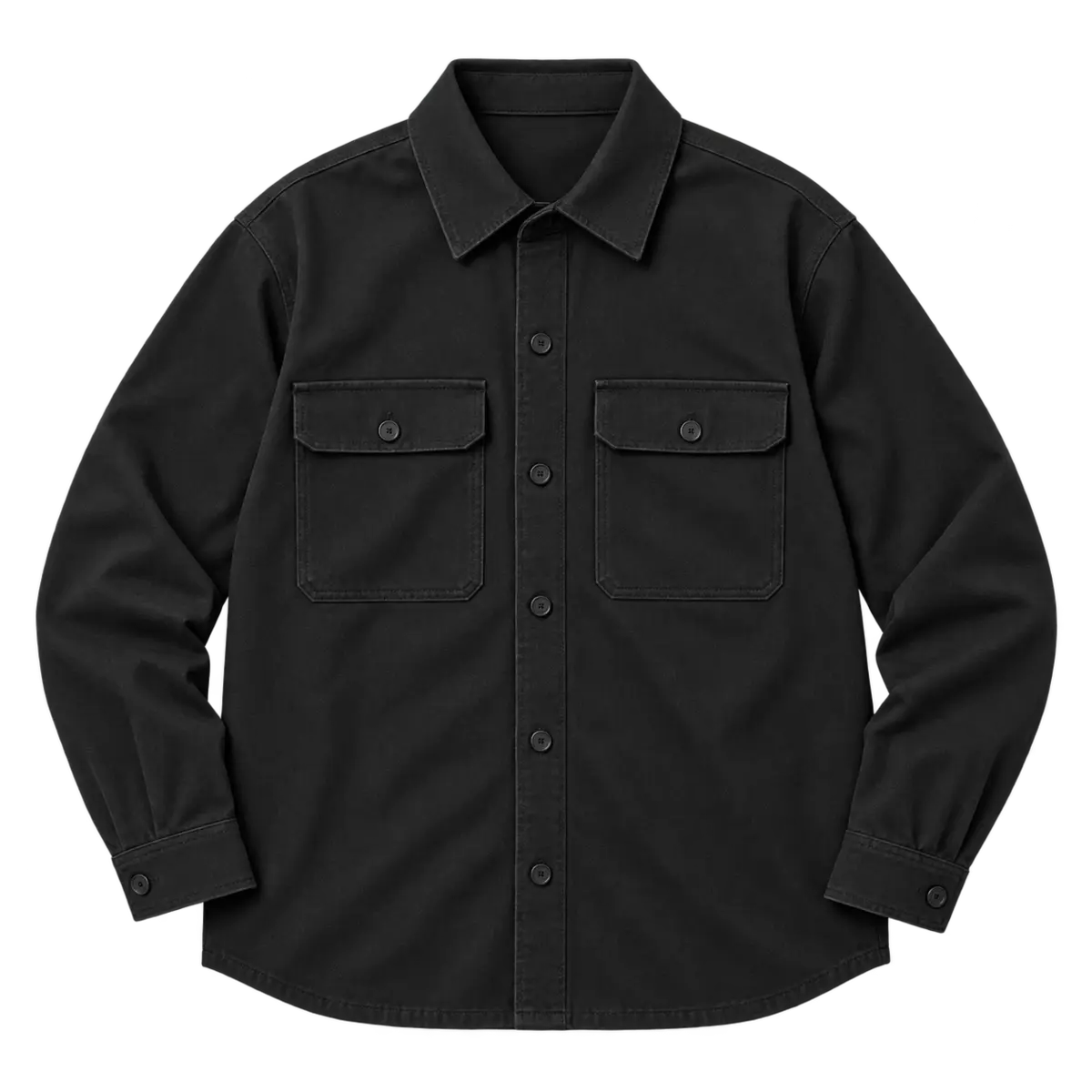Dark silhouette of a structured shirt